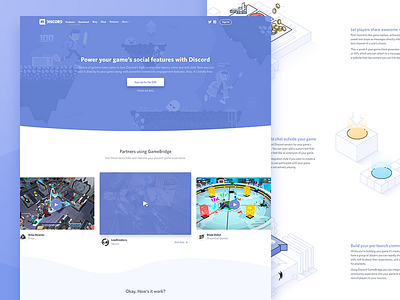 GameBridge games illustration marketing purple site ui video web