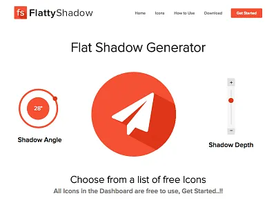 Flatty Shadow design flat icon layout page red shadow web