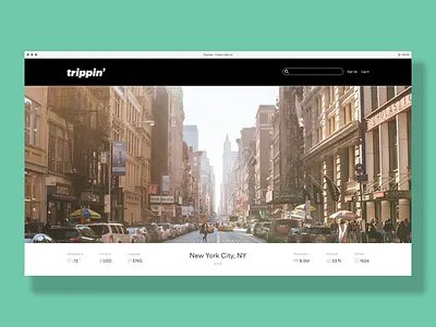 Trippin NYC interaction design uiux web design website