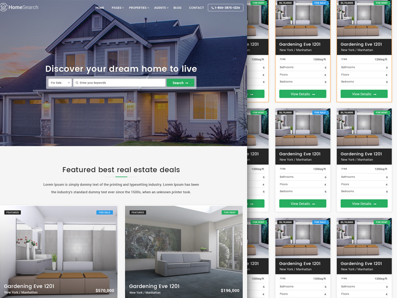 Example of Homesearch - A premium RealEstate PSD template