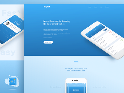 Landing Page for Mobile Banking App bank banking card commerce credit finance financial landing page money paypal square transaction