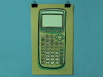 Calculator Screen Print calculator ink math mathematics poster print printmaking prints screen print screenprint