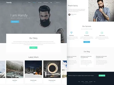 Handy — Portfolio Theme gallery grid handy personal photography portfolio product services theme ui ux