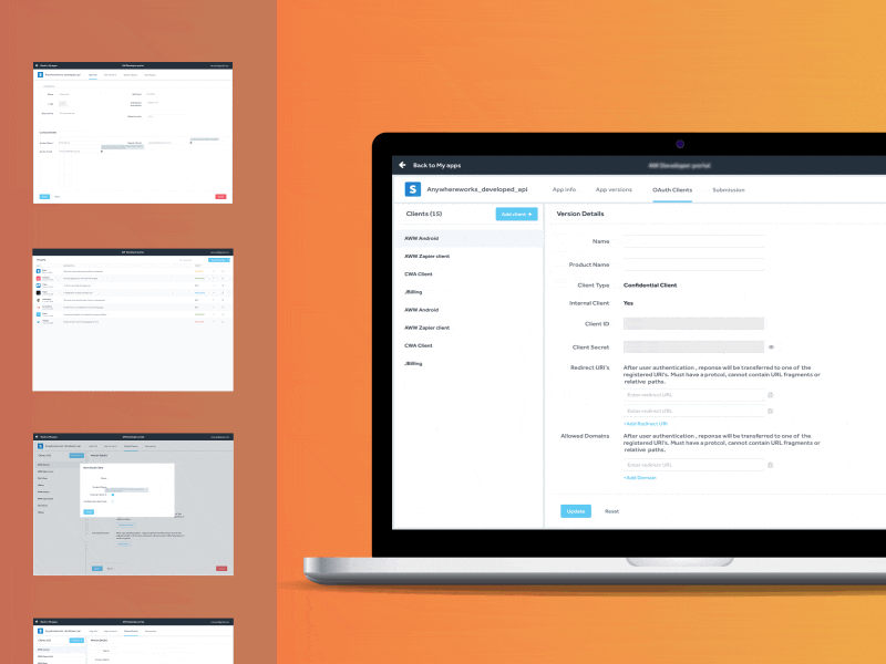 Developer Portal button dashboard data design gif gradient screen text web webapp webapplication
