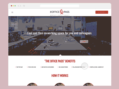 Officepass - Home Page Design branding identity interface office officepass landing page simplicity usability user experience ux ui website