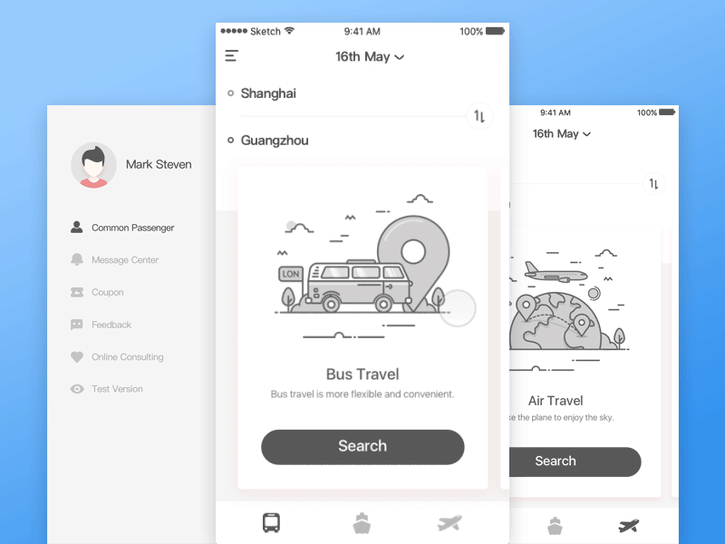 Idea#054 Bus Ticket Homepage