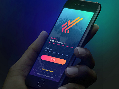 Mobile App Sign In interface ios iphone mobile ui user interface ux web app web design webdesign