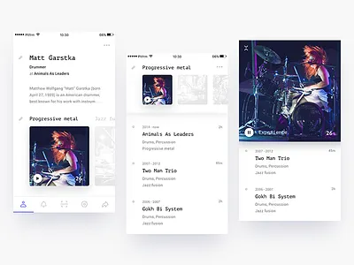 Mobile Video Experience app ios listing mobile music play song ui ux video white