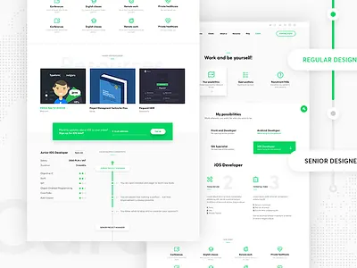 Netguru Redesign - Career Possibilities agency career contact cta flat icons landing page modern redesign web web design