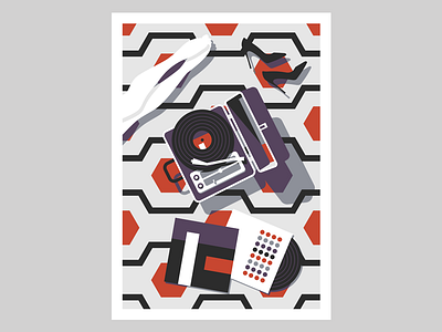 Hifi heels illustration mid century music record scene vector vinyl woman