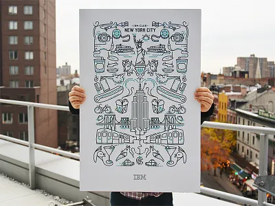 IBM Club NYC print empire state building ibm ibm club new york city nyc subway taxi