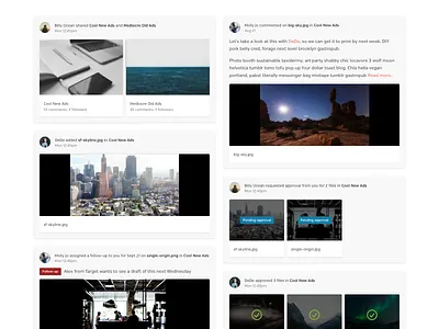 My Hightail Dashboard modules activity b2b dashboard feed feedback team tool ui web