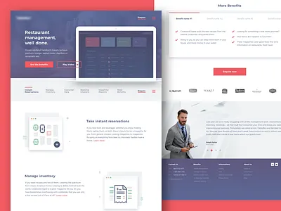 Restaurant management for hotel chains b2b booking chain dashboard hotel landing page management reports restaurant saas ui ux
