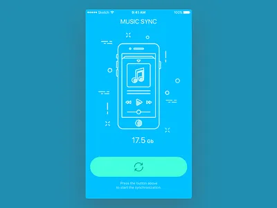 Week #2 (14) — MediaSync dark theme flat ios iphone minimalistic music music app simple synchronization