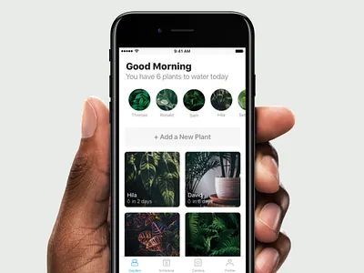 WIP 3 - Water Reminder App app ios iphone mobile plant reminder ui ux water wip