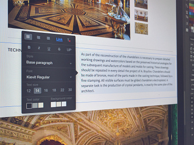 Text style popup admin panel constructor content editor editor rich text ui ux website