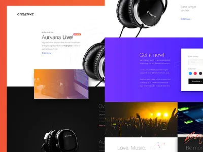 Creative Aurvana Live Landing Page Concept aurvana live black creative design headphones landing page minimal two weeks challenge ui ux web