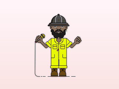 Shamon Cassette 2d character design flat illustrator vector