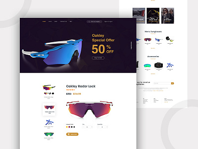 Oakley E-Commerce cx e commerce landingpage oakley sunglass template ui ux webdesign