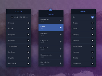 UI Skills Box blue cueblocks skills ui ux widget