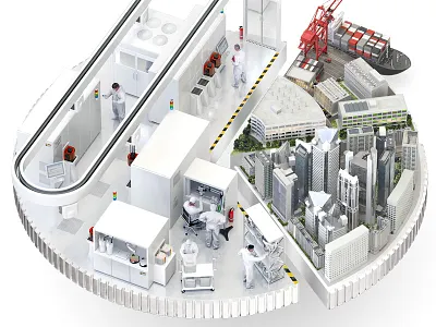 Breakdown of an infographic project chart cpu factory foundry industrial infographics manufacturing processor silicon chip technology