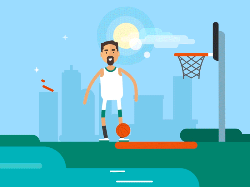 Basket & Diving basket character colorfull diving game illustration motion see sport water