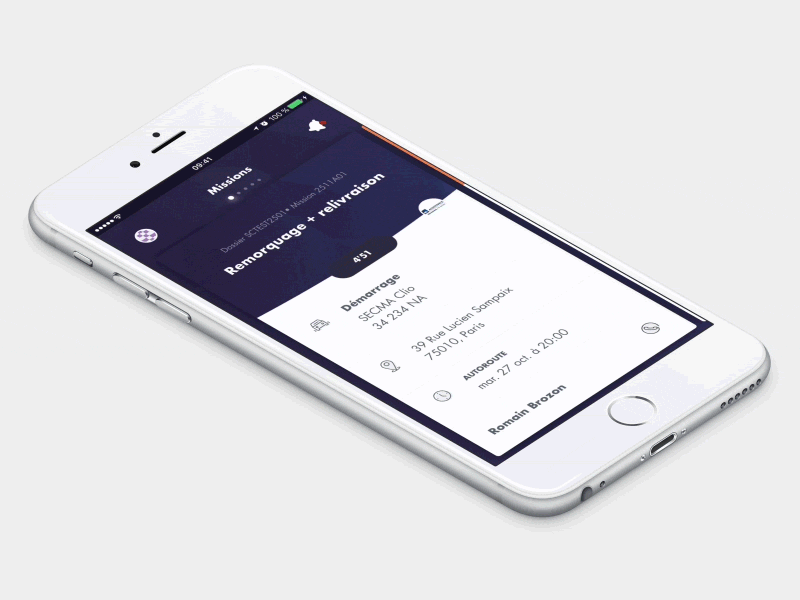 Roadside Assistance animation assistance car card gif interface motion roadside swipe ui ux