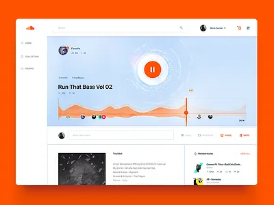 Soundcloud Song Layout / UI Challenge — Week 07 app clean dashboard music play player simple soundcloud ui wave web website