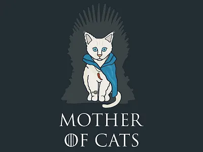 Mother Of Cats Illustration cat daenerys game of thrones illustration mother of cats t shirt tee