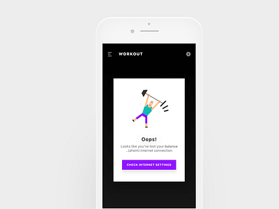Fitness App - Empty State app clean design empty error fitness gym health icon illustration internet ui