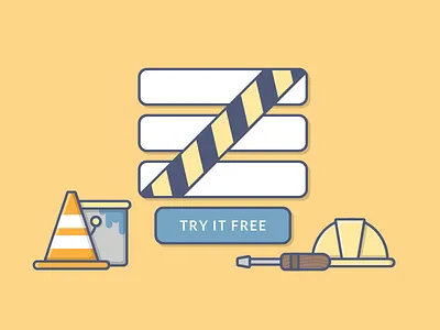 Form Under Construction button caution cone drip form helmet paint screwdriver tape tool traffic zone