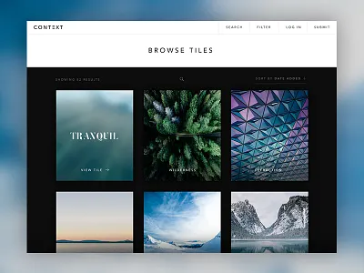 C O N T E X T / Browse Tiles branding cards clean interface logo logotype ui ui daily ux web web design website