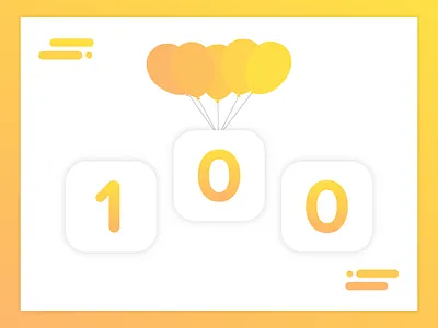 100 Followers!! 100 100 followers balloons followers gradient happy yellow