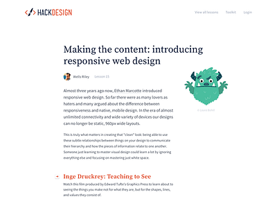 Lesson articles hackdesign illustrations lessons lots and lots of white orange white