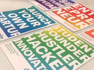 Dynamize Fall Posters bold club college colorful gradient hack modern poster print startups