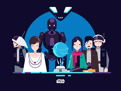 Star Wars Rogue One Illustration adobe art characters colors design flat illustration illustrator star wars