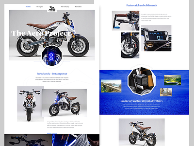 Aero E-RACER Electric Motorcycle clean electric grid minimal motorcycle product serif ui ux web web design website