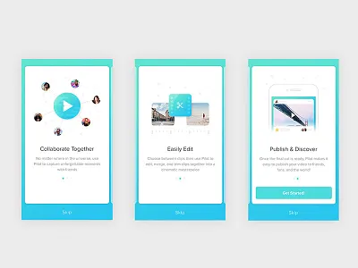 Walk Thru app illustrations intro pilot ui video walk thru