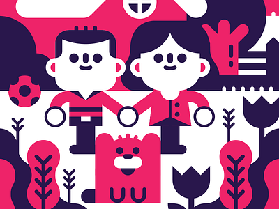 Home cute home parents vector