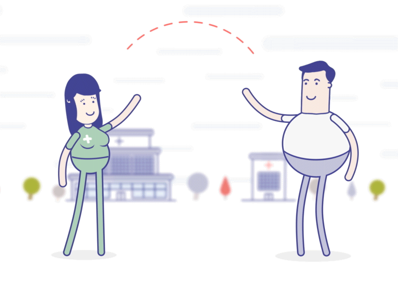 Vaccination in practice computer graphics message motion notification pasteur sanofi