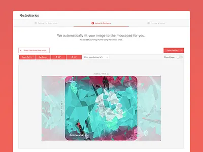Custom Mousepad Maker UI gaming mousepad steelseries ui web web app