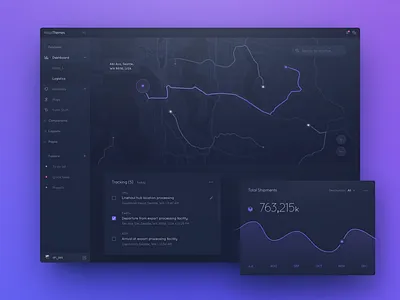 Dashboard theme ui dsign administration analytics application dashboard design interface location map material monitoring reports statistic