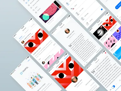 Snipsl android app authors illustration ios mobile reader reading story ui ux white