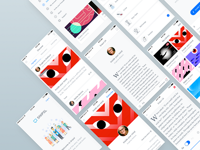 Snipsl android app authors illustration ios mobile reader reading story ui ux white