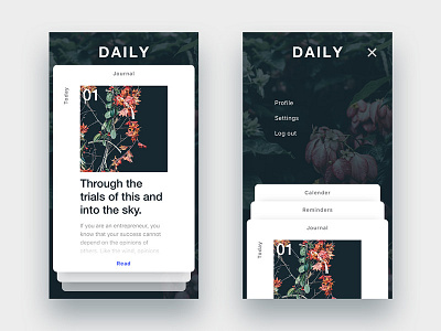 Daily app calender clean ios journal minimal tracking ui ux