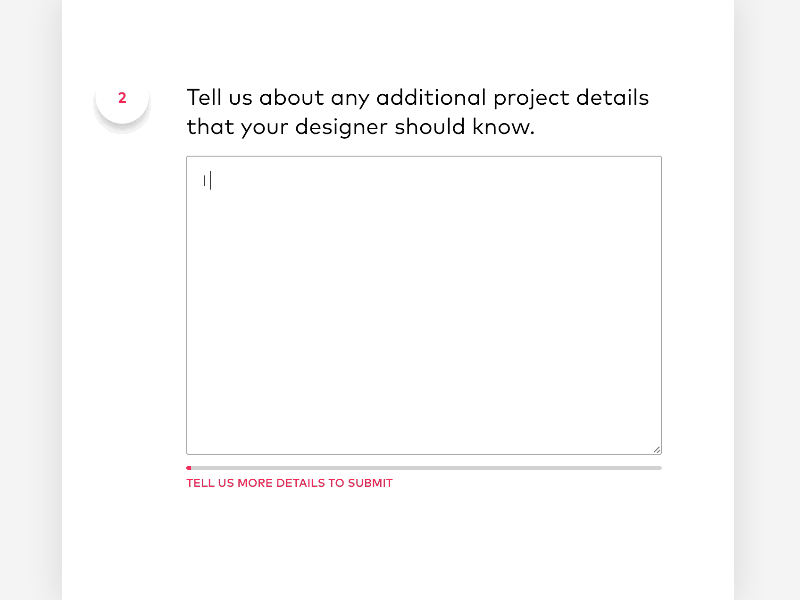 Proposal Length Indicator description fields forms onboarding progress type typing