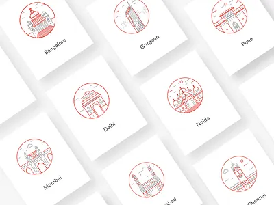 Rentomojo official city selection icons bangalore chennai delhi gurgaon hyderabad icons illustration india mumbai noida pune rentomojo