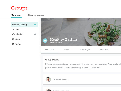 Welbe Groups desktop feed group messages wall