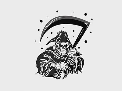 Grim Reaper black dribbble dribbble shot grim illustrator photoshop reaper skull white