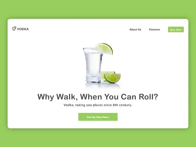 Vodka Landing Page Concept concept page design green home page illustration landing page minimal design pricing plans ui design vodka web design web page